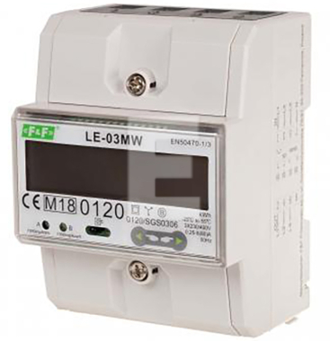 LICZNIK ENERGII ELEKTRYCZNEJ 3-FAZOWY 3X230/400V 5A KLASA B IP51 TH35
