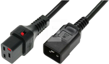 KABEL ZASILAJĄCY SERWEROWY IEC C20/C19 2M CZARNY IEC-PC1285 IEC LOCK