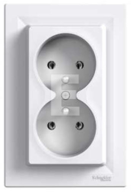 ASFORA Doppelsteckdose Z/u Weiß – EPH9800221, Von Schneider Electric
